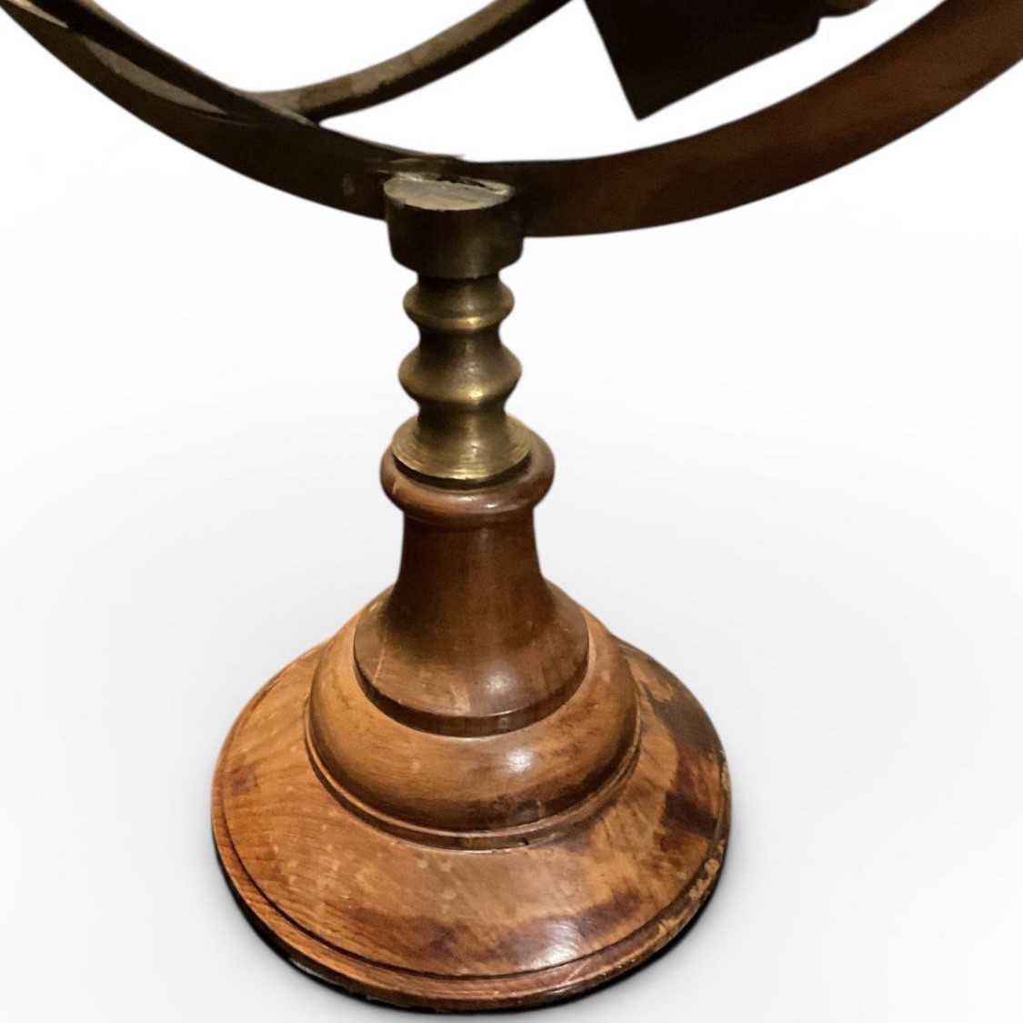 Large VTG Brass Wood Armillary Sphere Globe 20” Celestial Sculpture Library