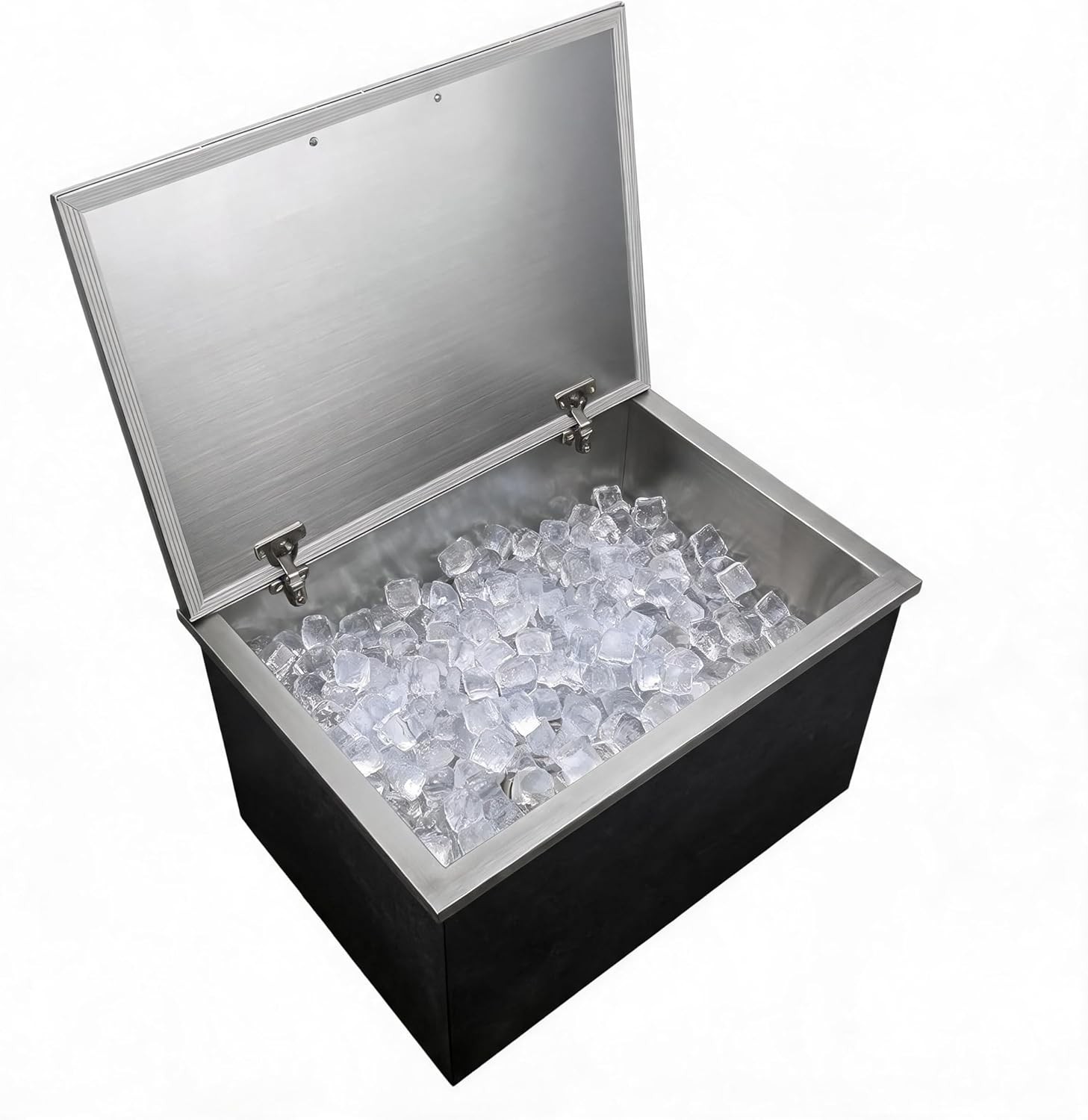 20x16x13" Commercial Drop in Ice Bin Chest Ice Cooler Stainless Steel Drain Pipe