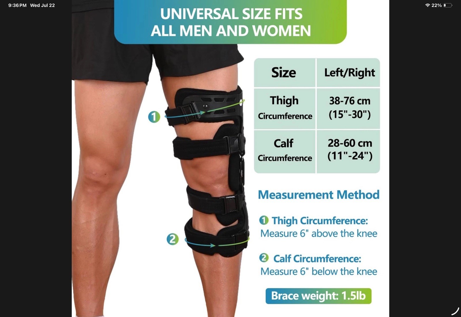 OA Unloader Knee Brace, Left Knee