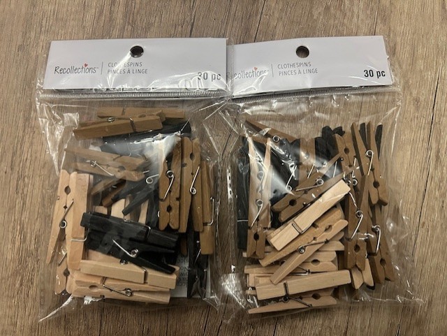 Recollections Mini Wooden Craft Closepins Wedding/Baby/Graduation/Photos 60ct
