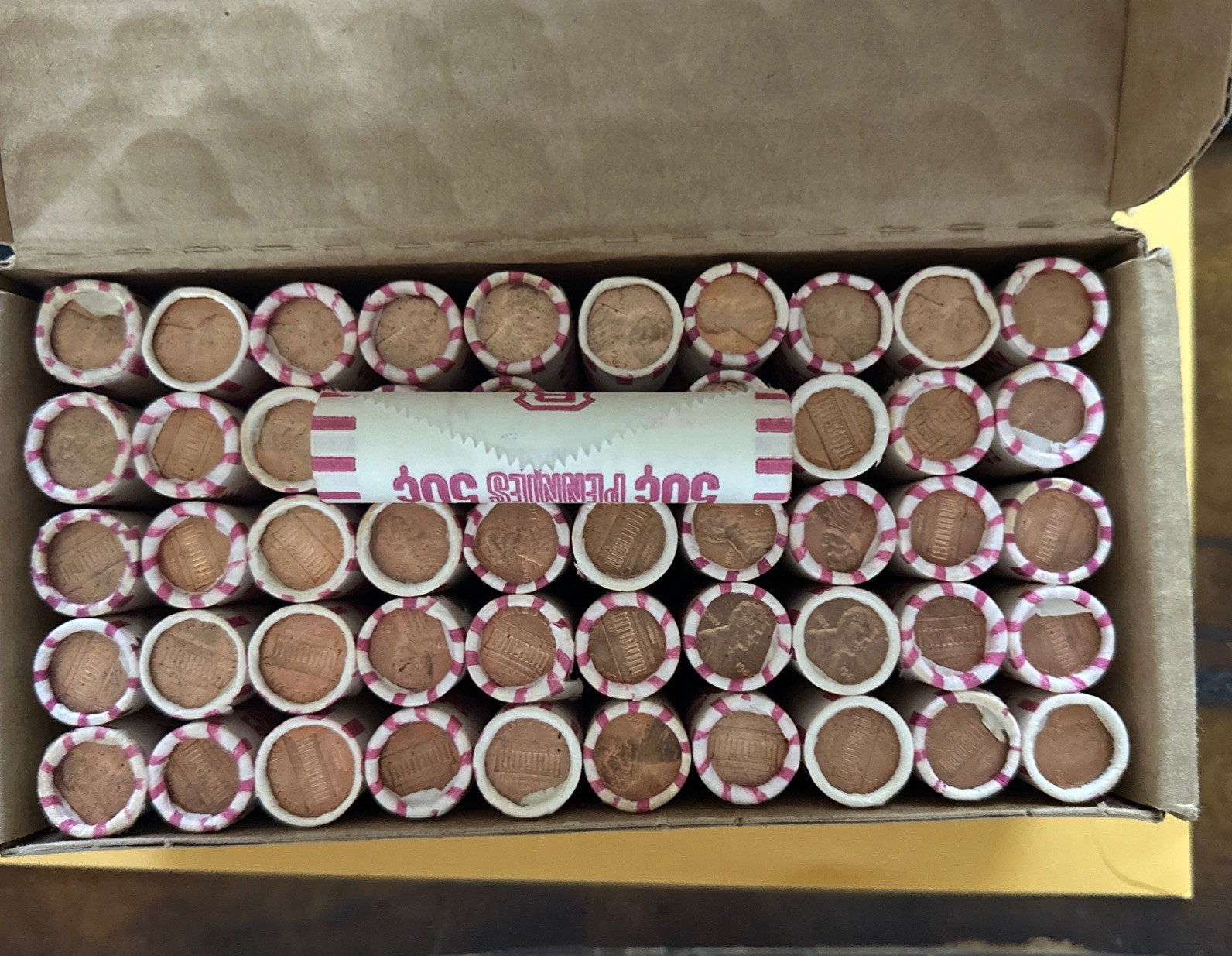 1981 Lincoln Cent Box 50 Roll of 50 Coins original sealed roll