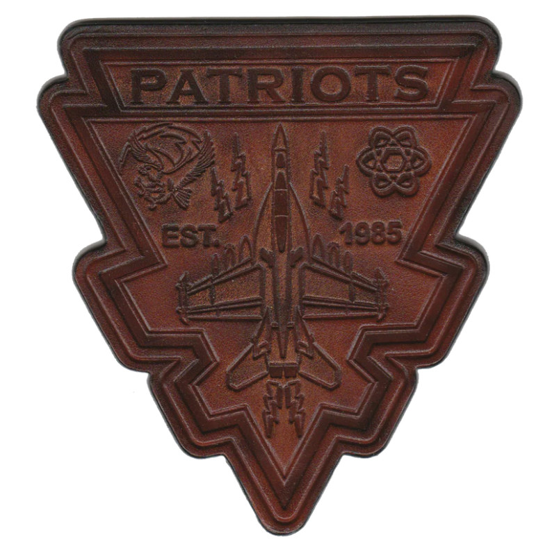 4.5" NAVY VAQ-140 PATRIOTS EA-18G ANTIQUE LEATHER PATCH