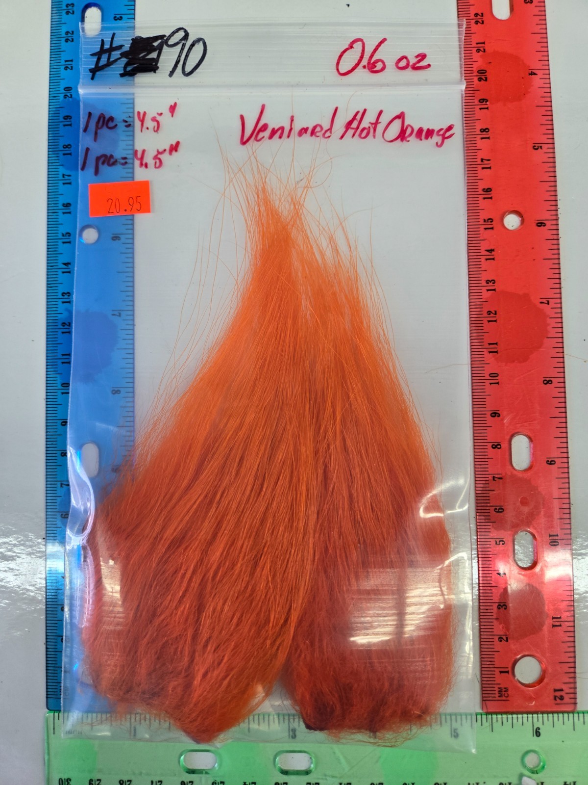 Lot of 2 pc 3"x3" PB-Nat.White Hair 4.5" long  Photo #90  Nat. Translucence Hair