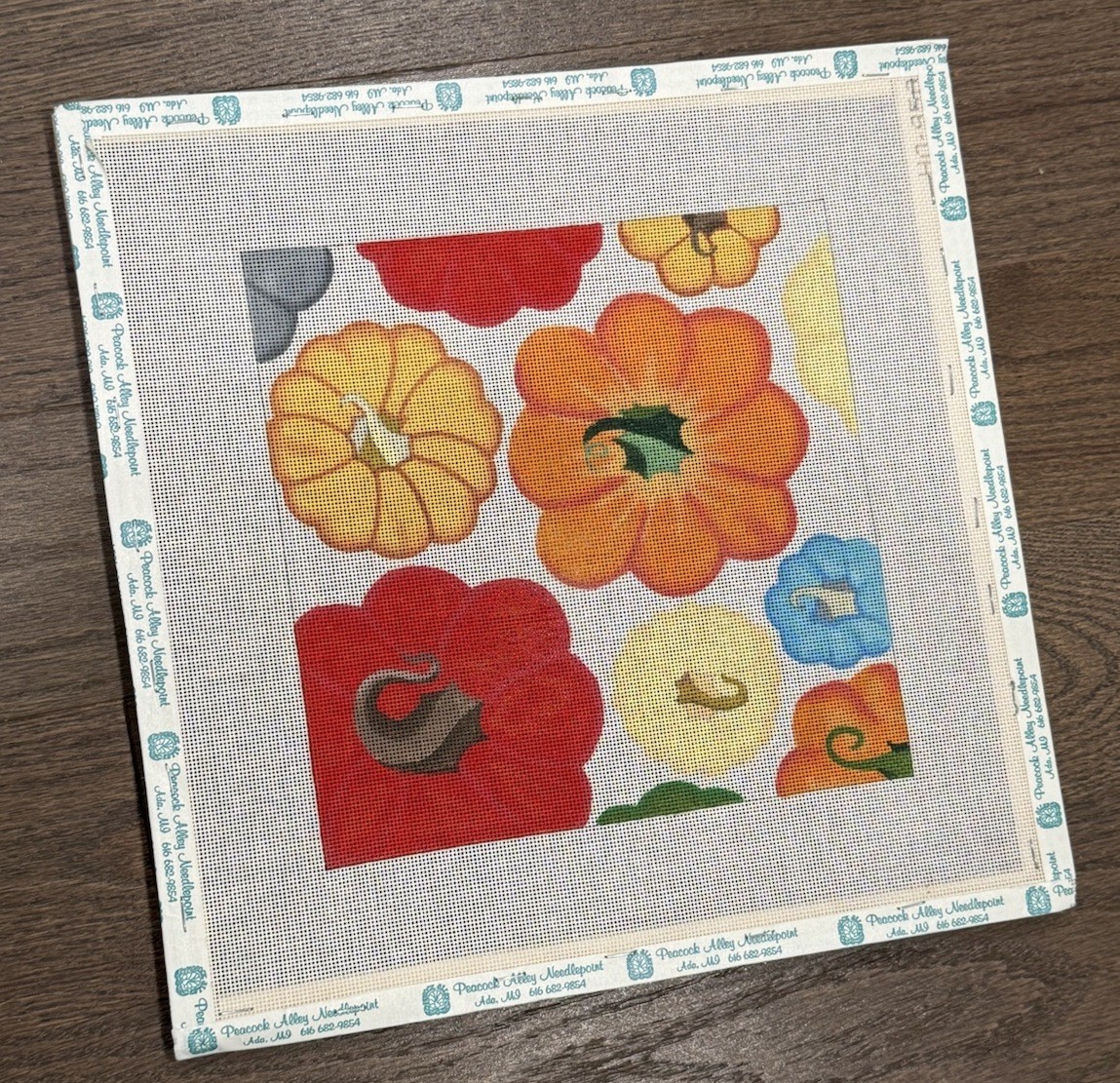 Hand painted fall pumpkins Needlepoint Canvas
