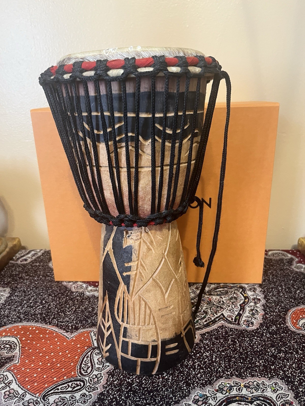 Large African ( Djembe?)  Drum Handcrafted