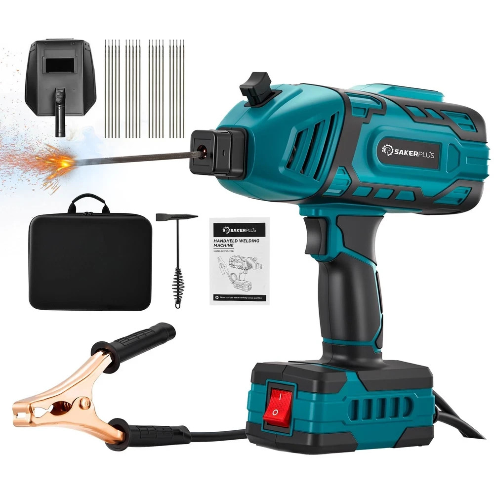 SakerPlus Portable Welding Machine, 110V Electric Welder Handheld with IGBT Inve