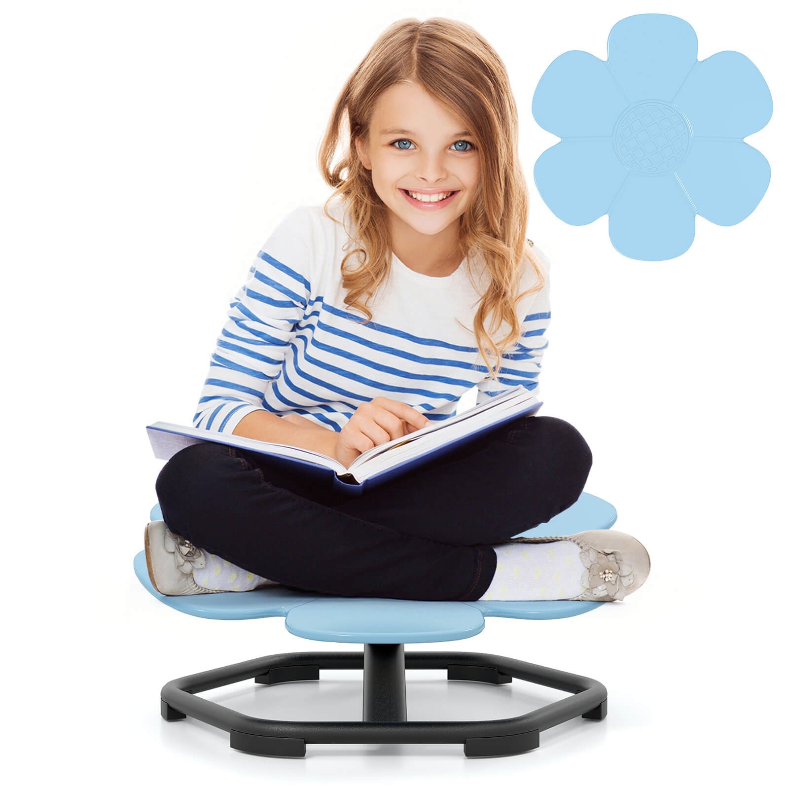 Kids Sensory Swivel Chair w/Non-Slip Metal Base for Autistic Kids Indoor Outdoor