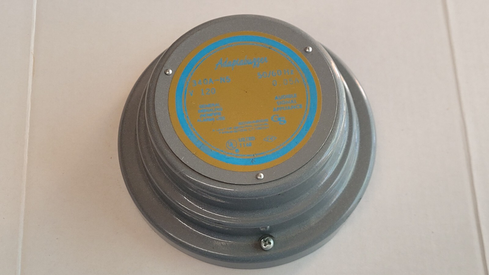 Edwards Adaptabuzzer 340A-N5 120v Audible Signal Device - Missing Backplate