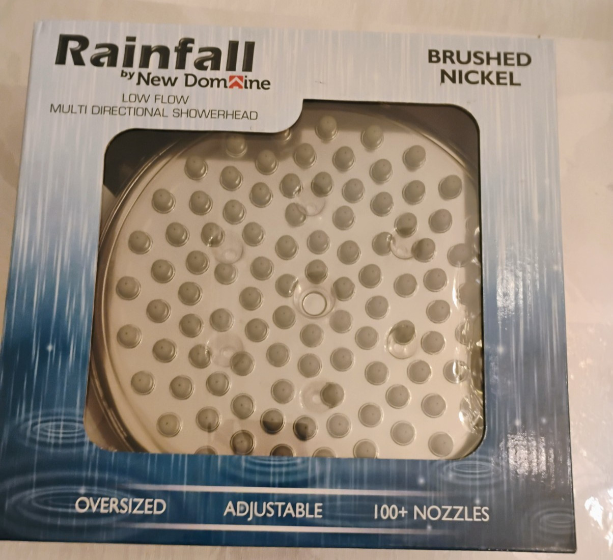 Rainfall Low Flow Multi Directional ShowerHead Oversize Adjustable 100+Nozzles