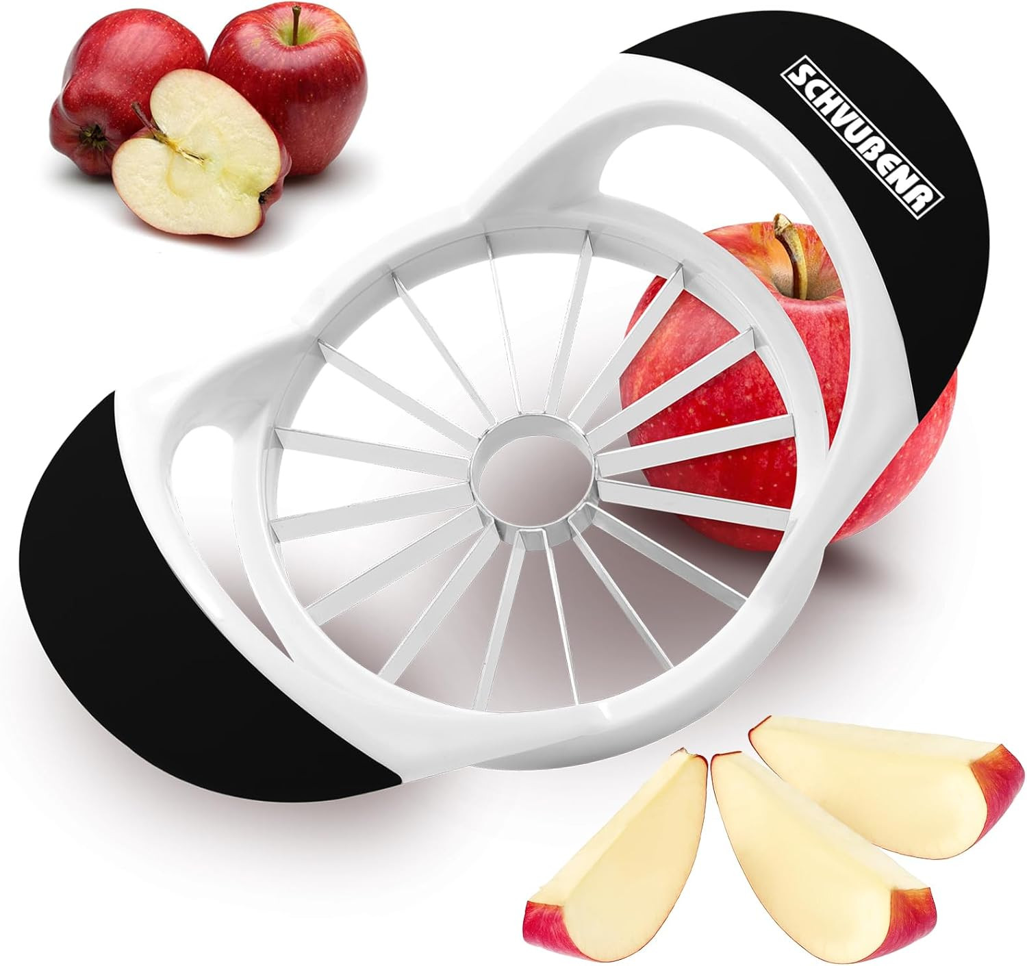 16-Blade Apple Slicer and Corer - 4.72 Inch Sharp Stainless Steel Apple Cutter -