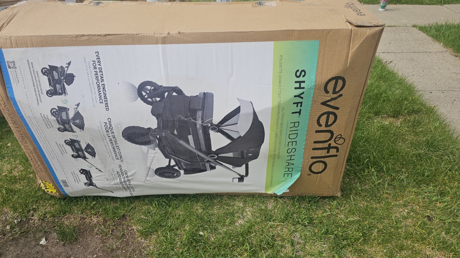 ​Evenflo Shyft Rideshare All-Terrain Performance Stroller WagonSterling BlackNIB
