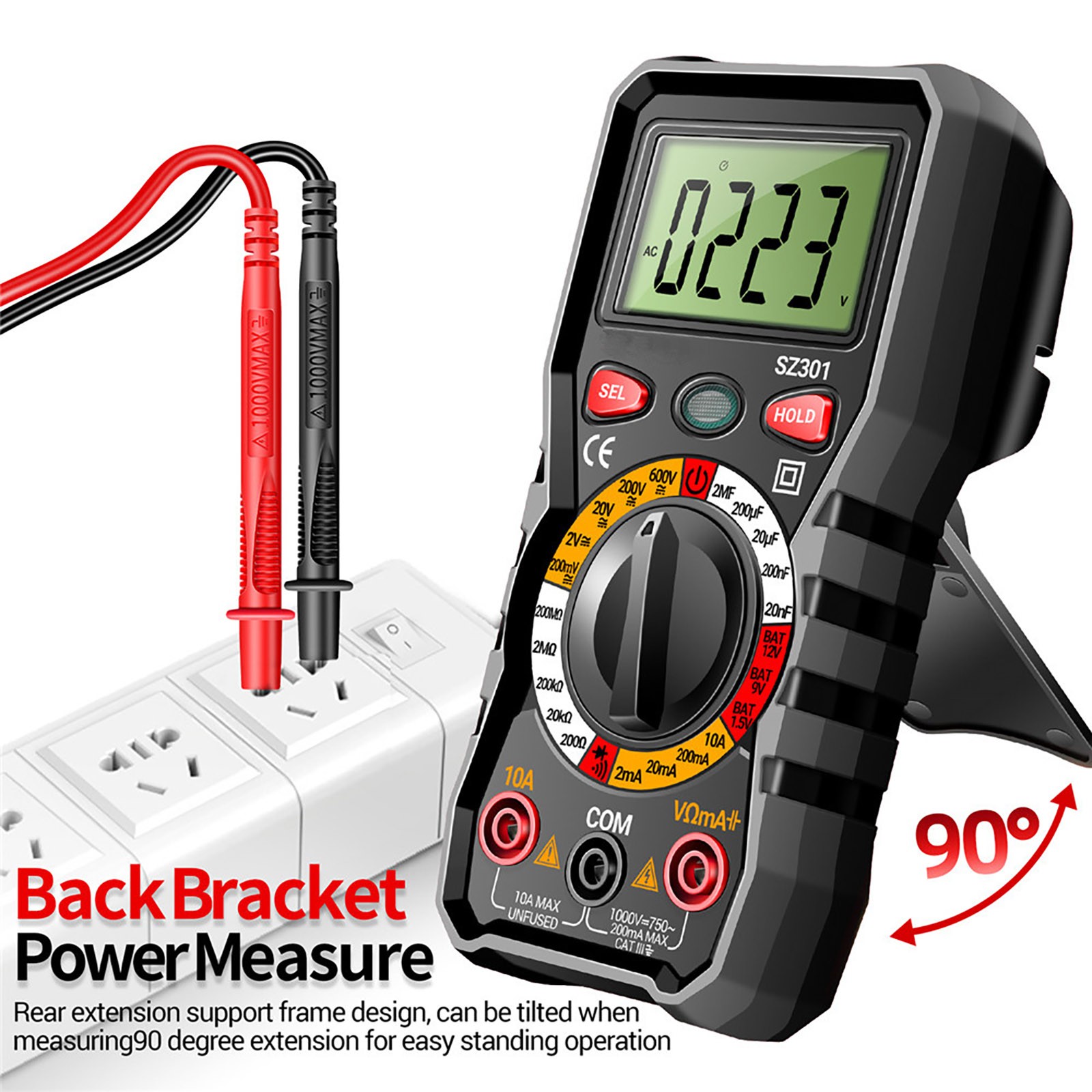 Precision Digital Multimeter 200MΩ Resistance 2000μF Capacitance Diode Test Volt