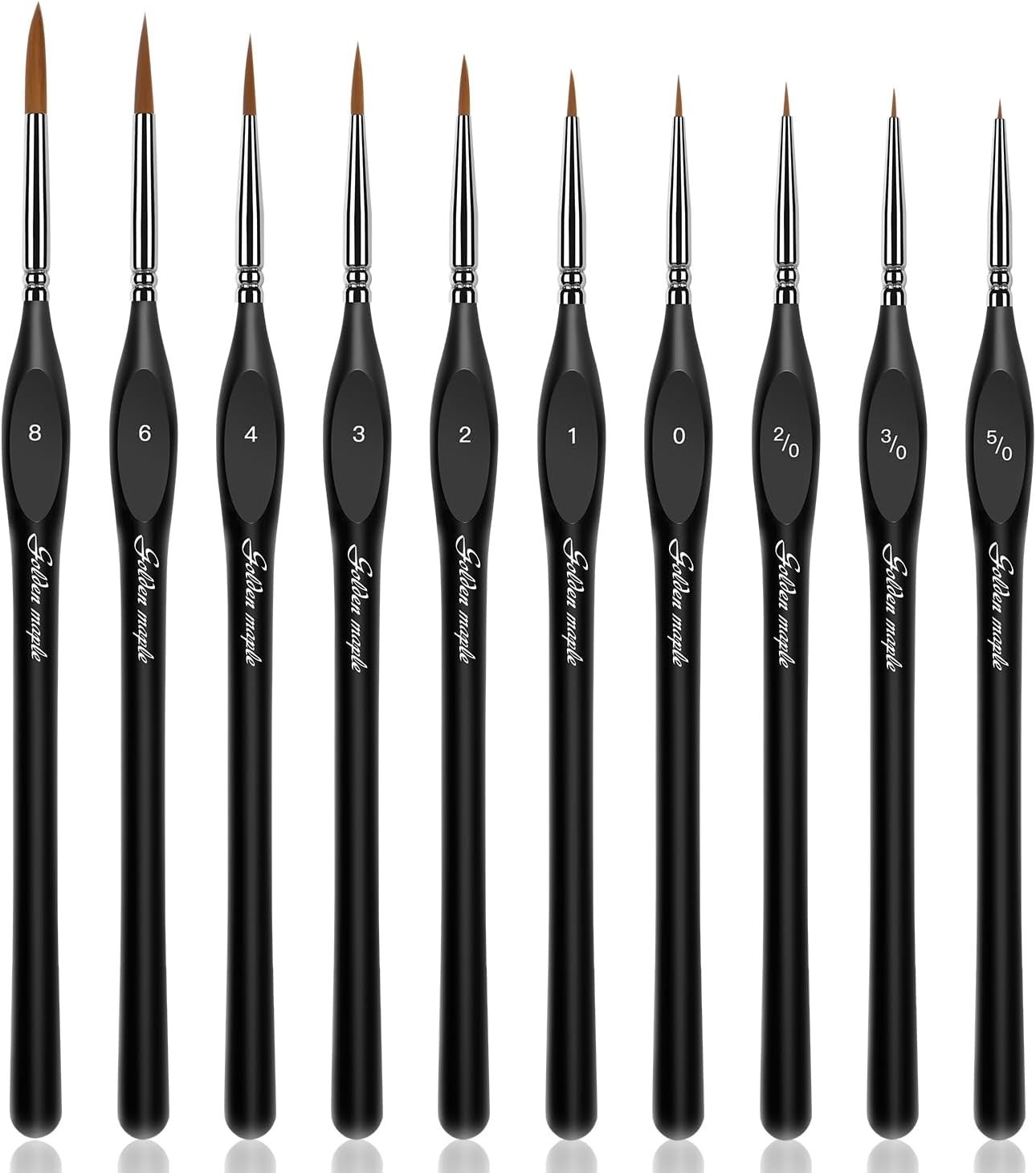 Miniature Brushes Set: 10 Fine Detail Paint Brushes with Triangular Grip Handles
