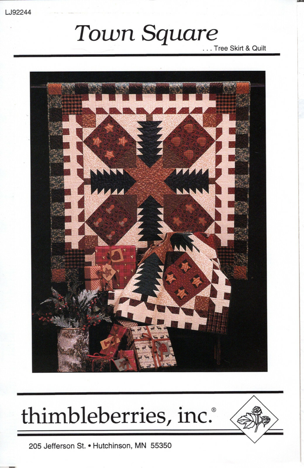"Town Square" Thimbleberries Quilting Applique Pattern LJ92244 Tree Skirt/Quilt