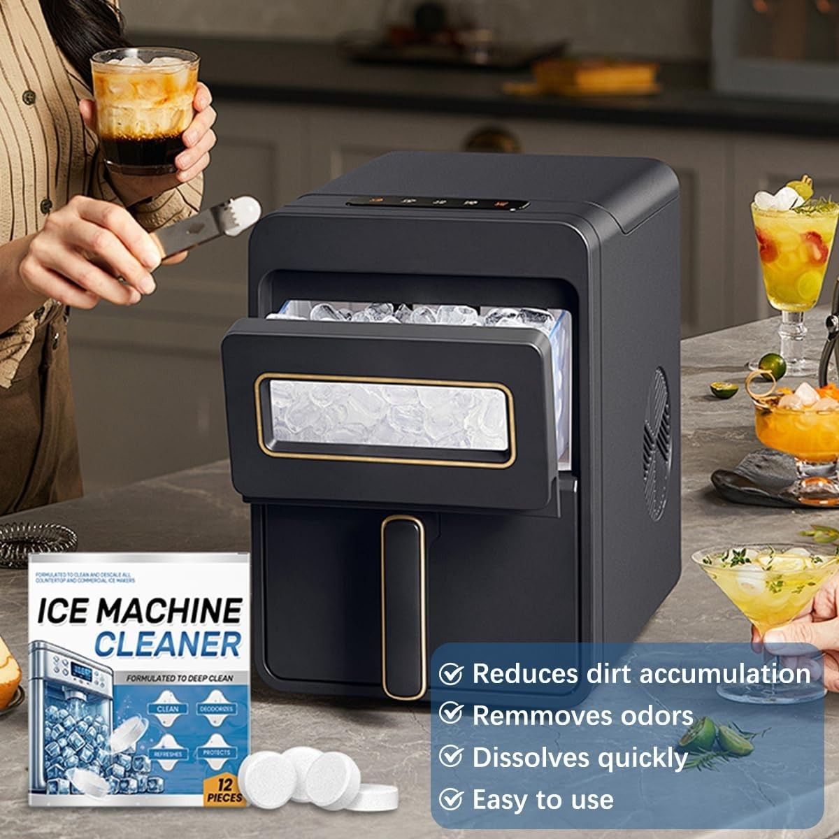 24 Deep Cleaning Tablets for Ice Machines - Compatible & Time-Saving Solution