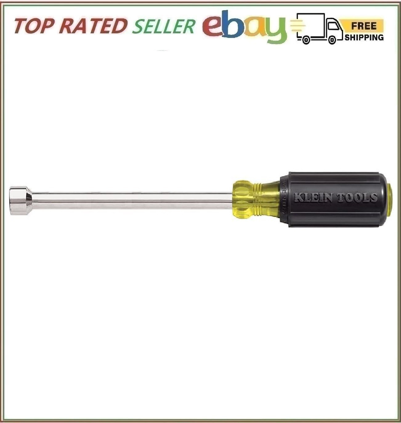 11/32-Inch Hex Nut Driver with 6-Inch Hollow Shaft and Cushion Grip Handle Klein
