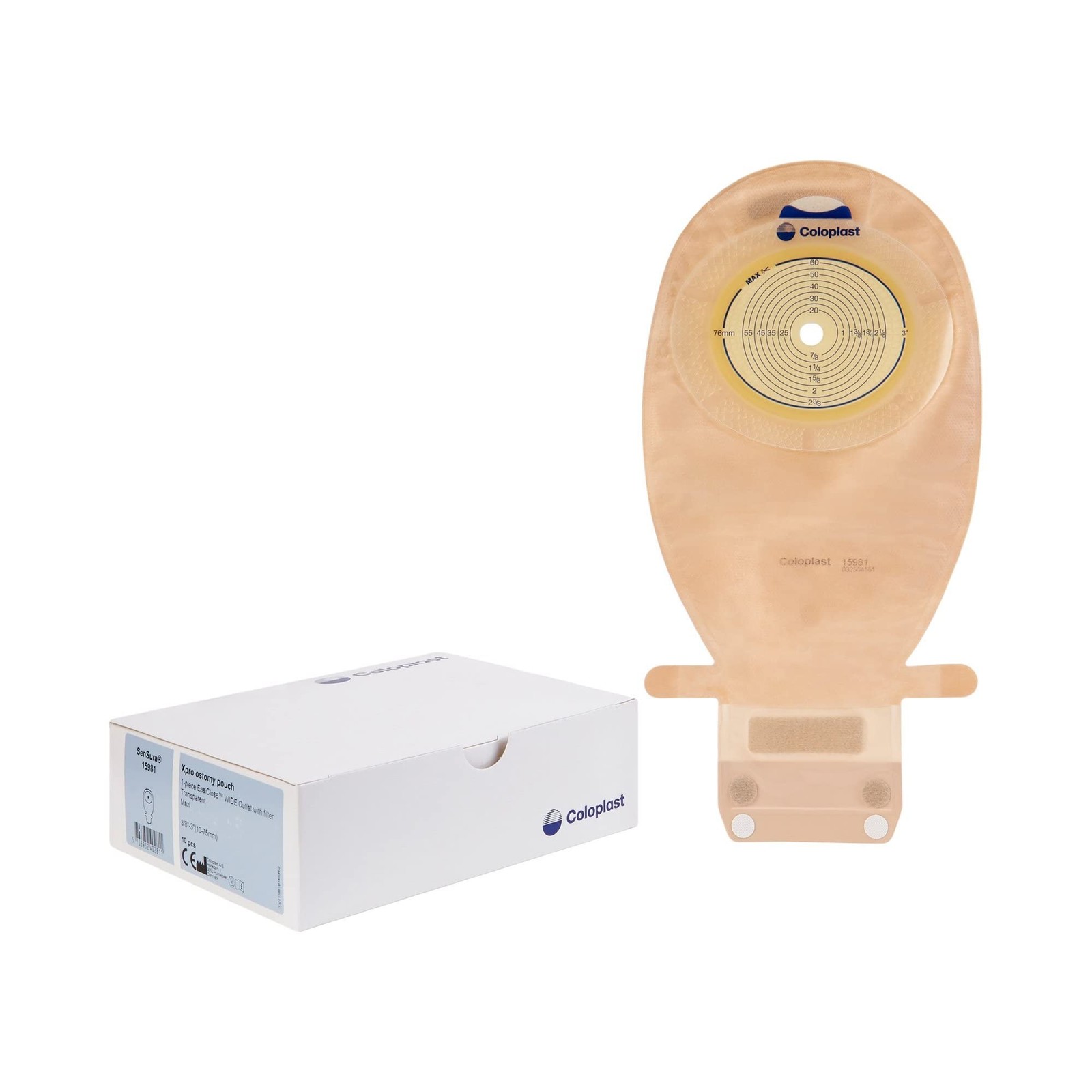 SenSura Xpro Ostomy Pouch Drainable 0.375 to 3" Stoma 11.5"L 1pc System Trans...