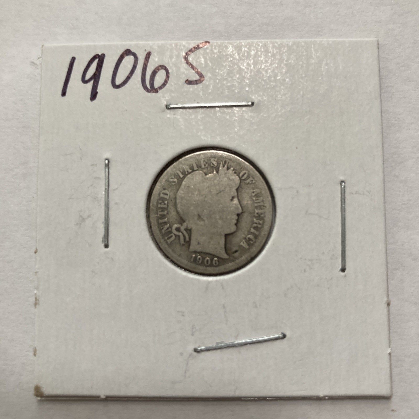 1906 S Barber 90% Silver Dime 10c US Coin