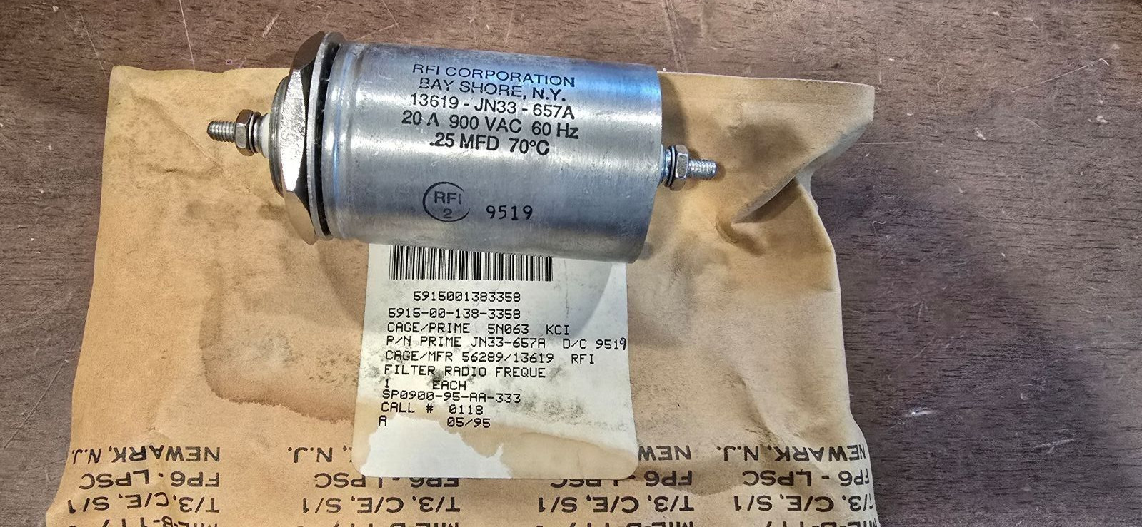 RFI CORP FILTER RADIO JN33-657A 5915-00-138-3358