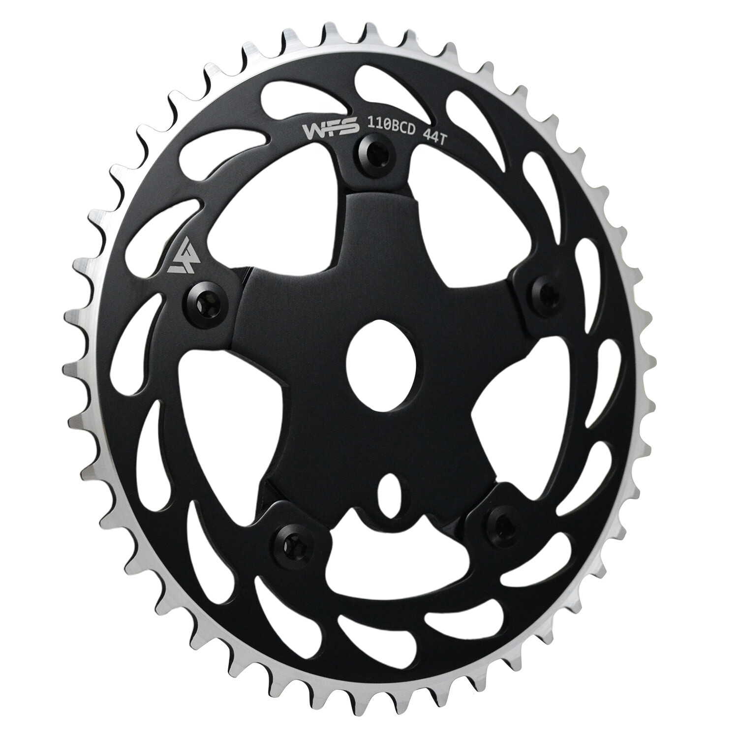 WFS Helix Chainring w/ Spider Sprocket 44T 1/8" 110mm Old School BMX ,Black