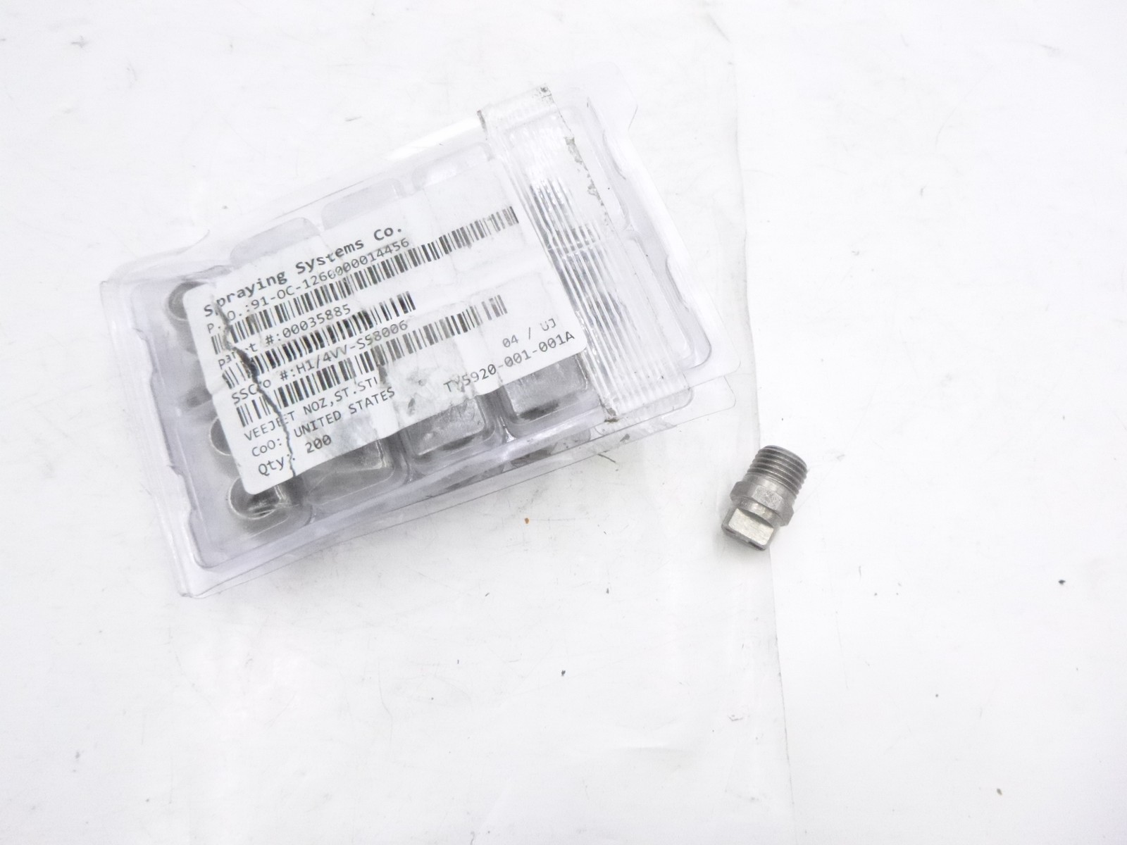 20 Pack Spraying Systems Veejet NOZ ST.STI Nozzle H1/4VV-SS8006