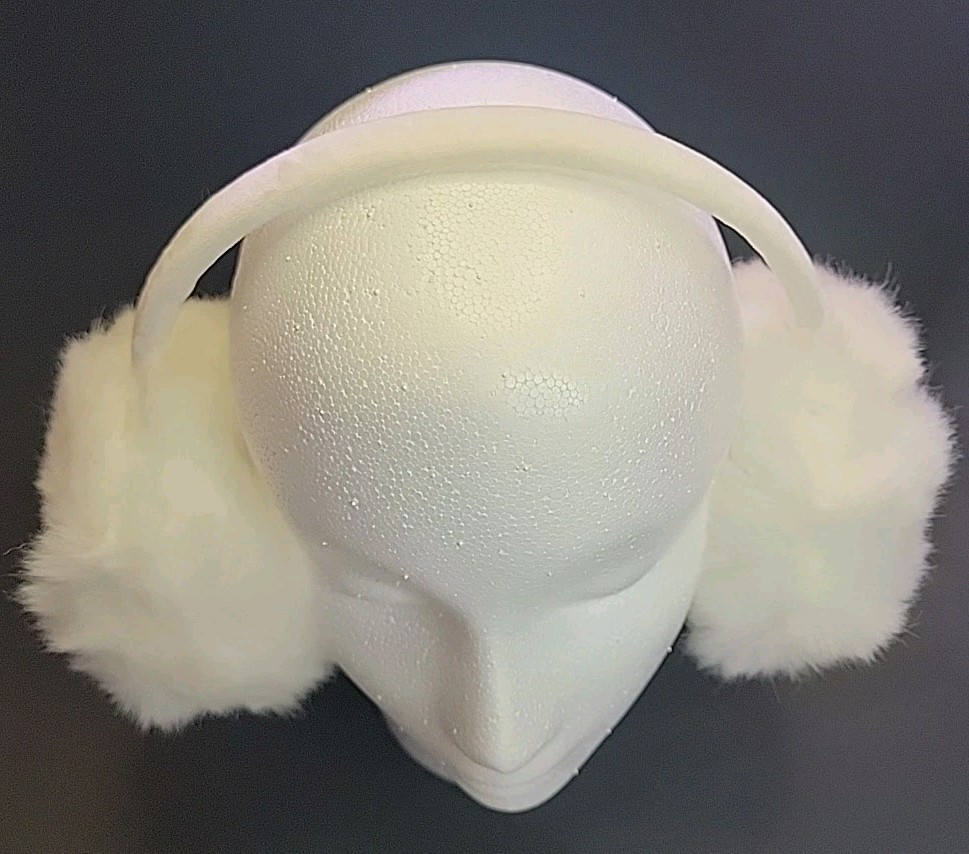Set Of 2 Faux Fur Black/White Earmuffs Unisex Cold Weather Adult Christmas gift