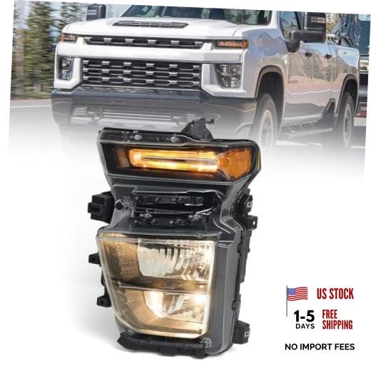 Halogen Headlight Assembly Pair Compatible with Chevy Left Driver Side