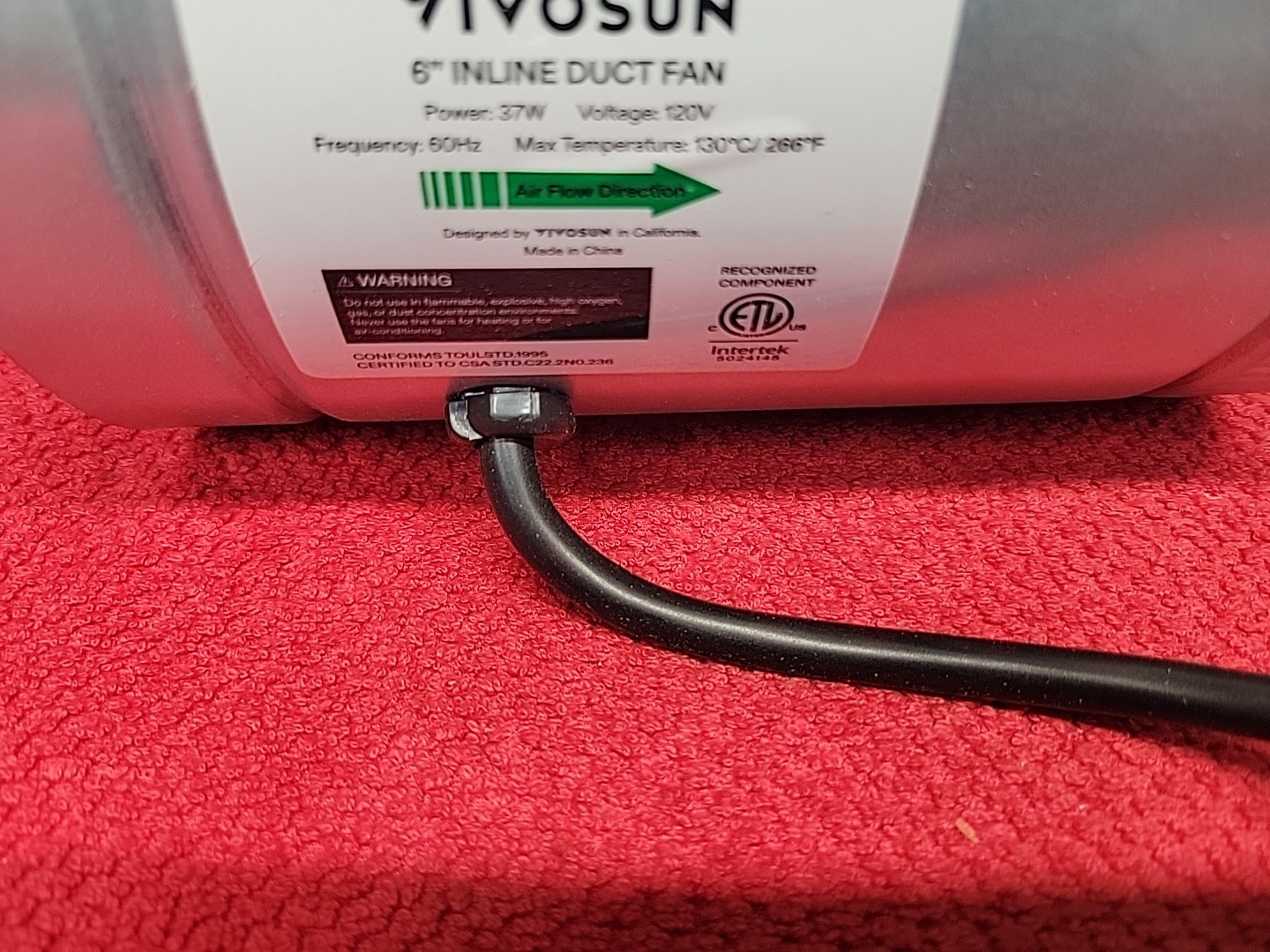 VIVOSUN 6" 240 CFM INLINE DUCT FAN NIOB