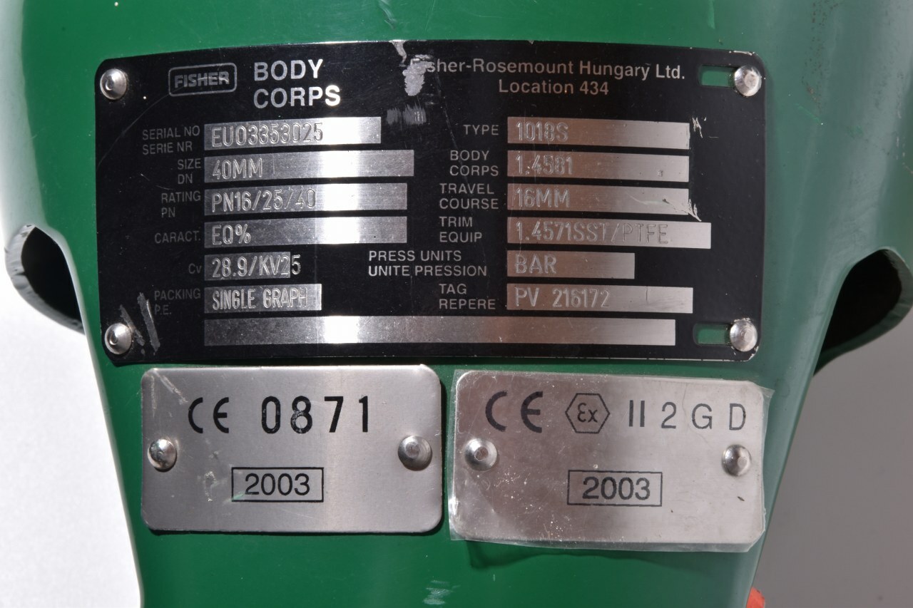 FISHER DVC5040 / DVC5020F + 1018S + 2371DF1, System 9000, control valve