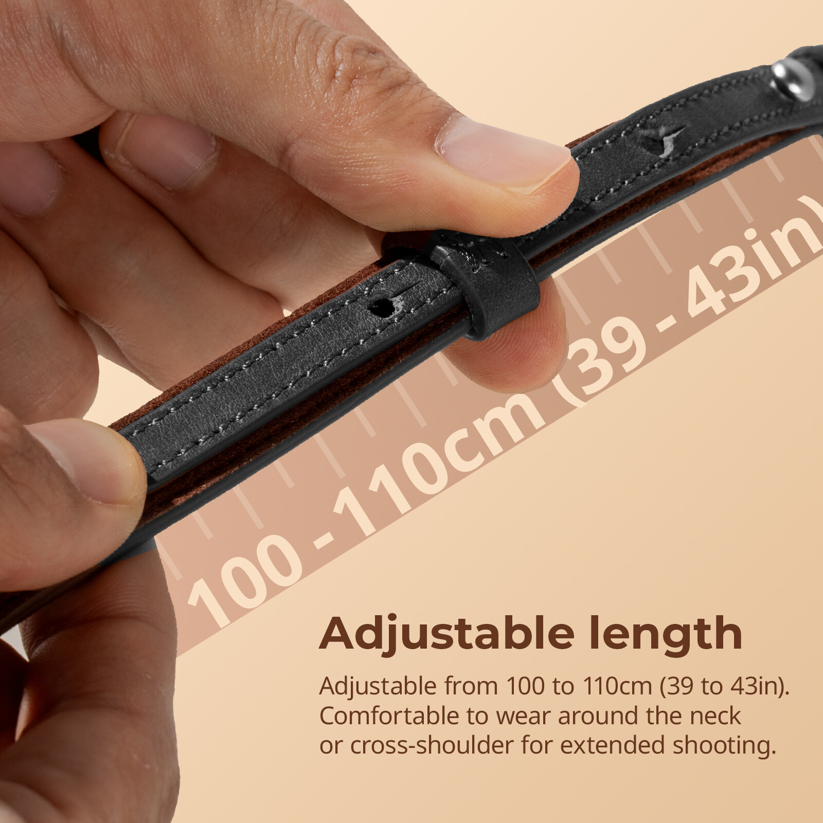 SmallRig Universal Leather Camera Neck Shoulder Strap for DSLR Max Load 10kg