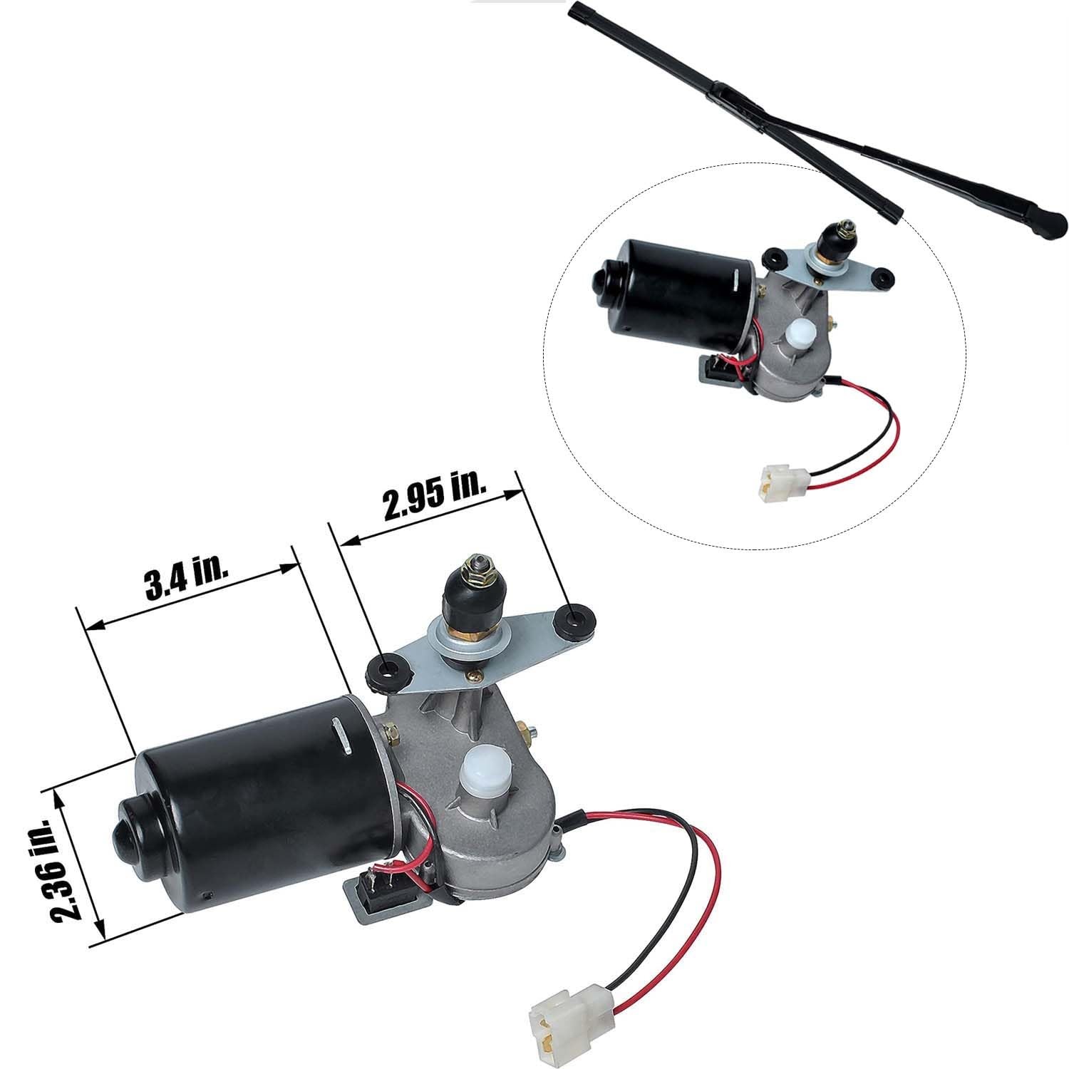 Universal UTV Electric Windshield Wiper Kit, 90° 16" 12V Blade, 2-Pack