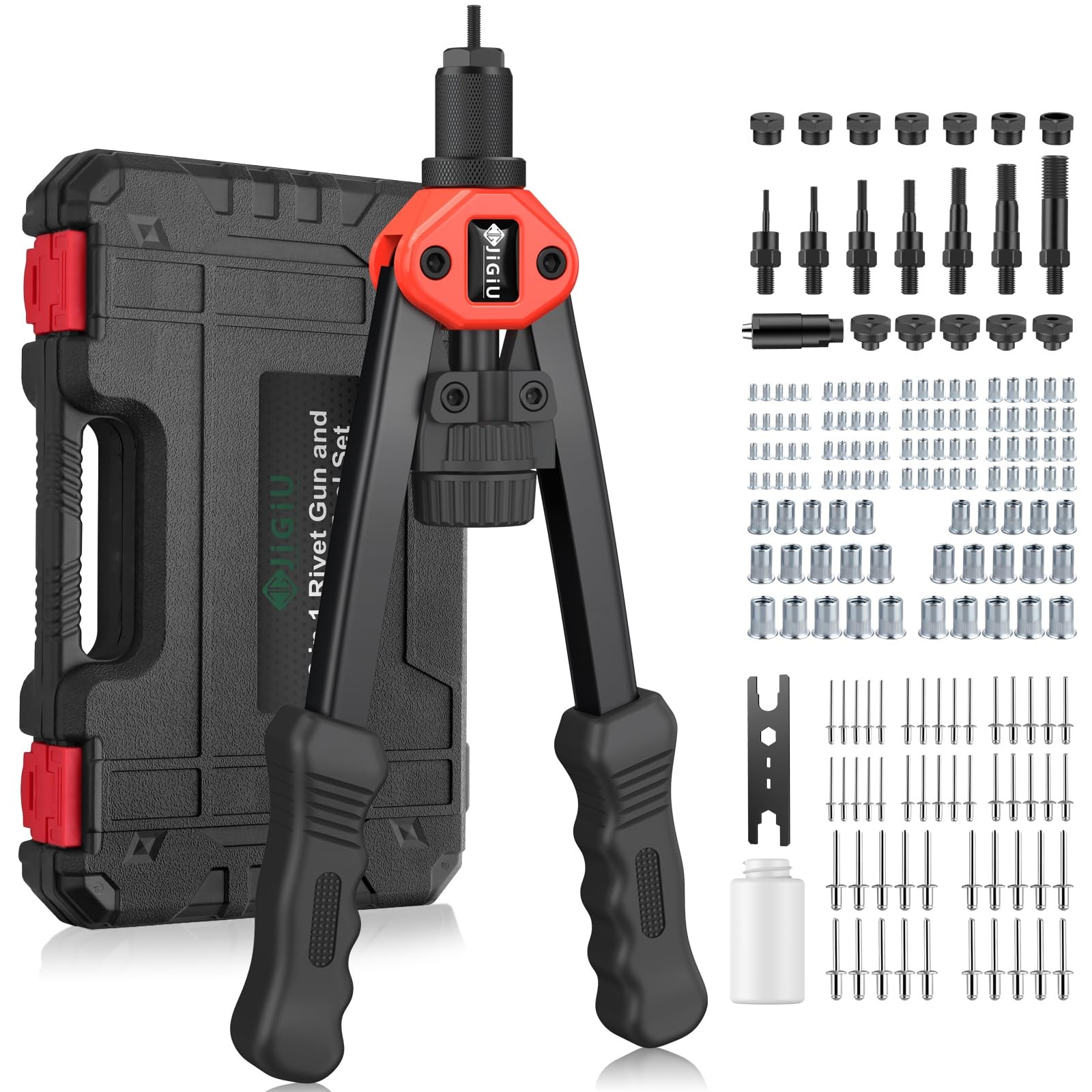 2 In 1 Rivet Nut Pliers Blind Riveter Set for DIY, Red