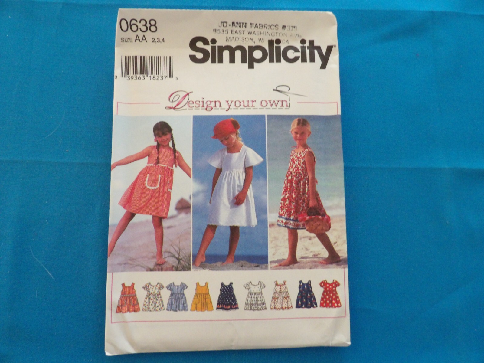 SIMPLICITY PATTERN 0638 ~ GIRLS DRESSES ~ SIZES 2 - 3 - 4 UNCUT