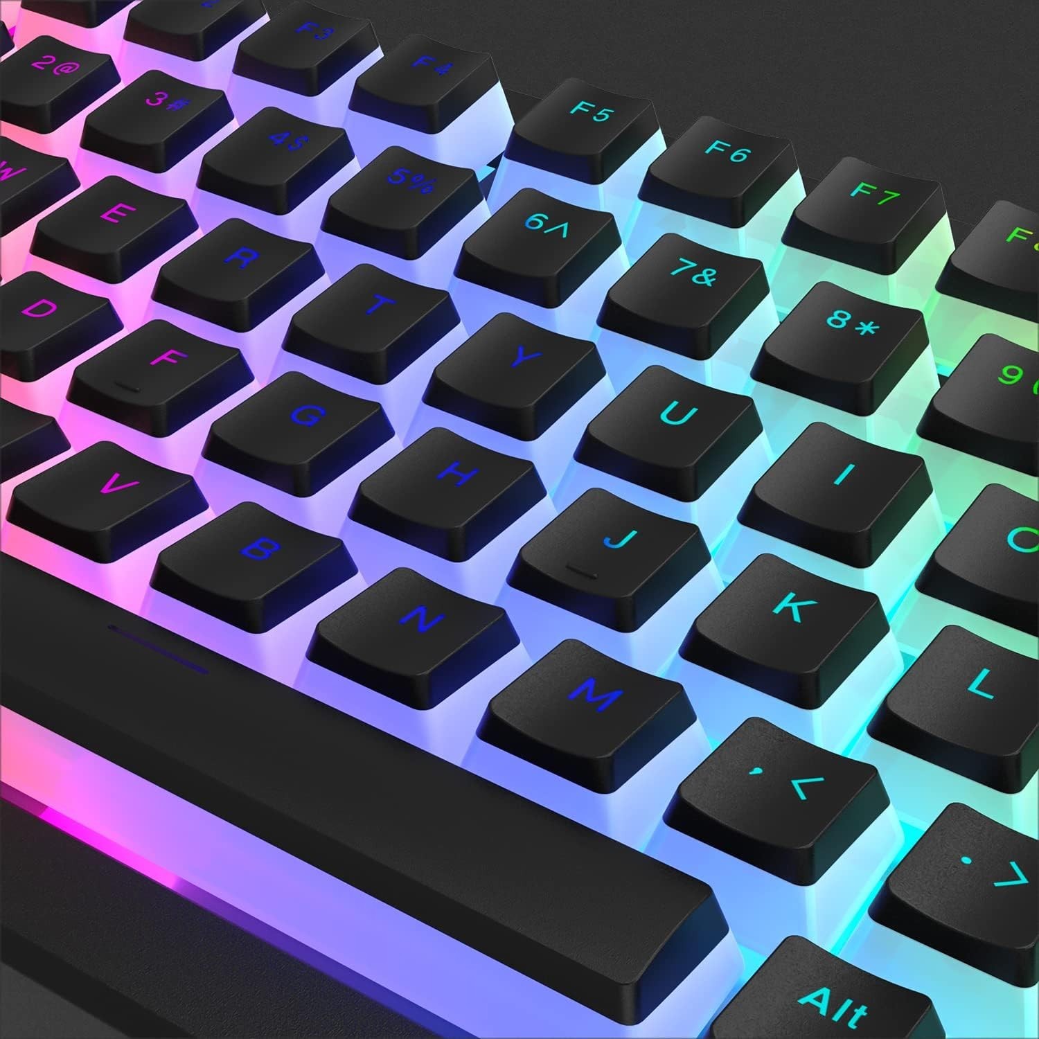 Womier Pudding Keycaps, 165-Key PBT Shine-Through Set for Mechanical Keyboards