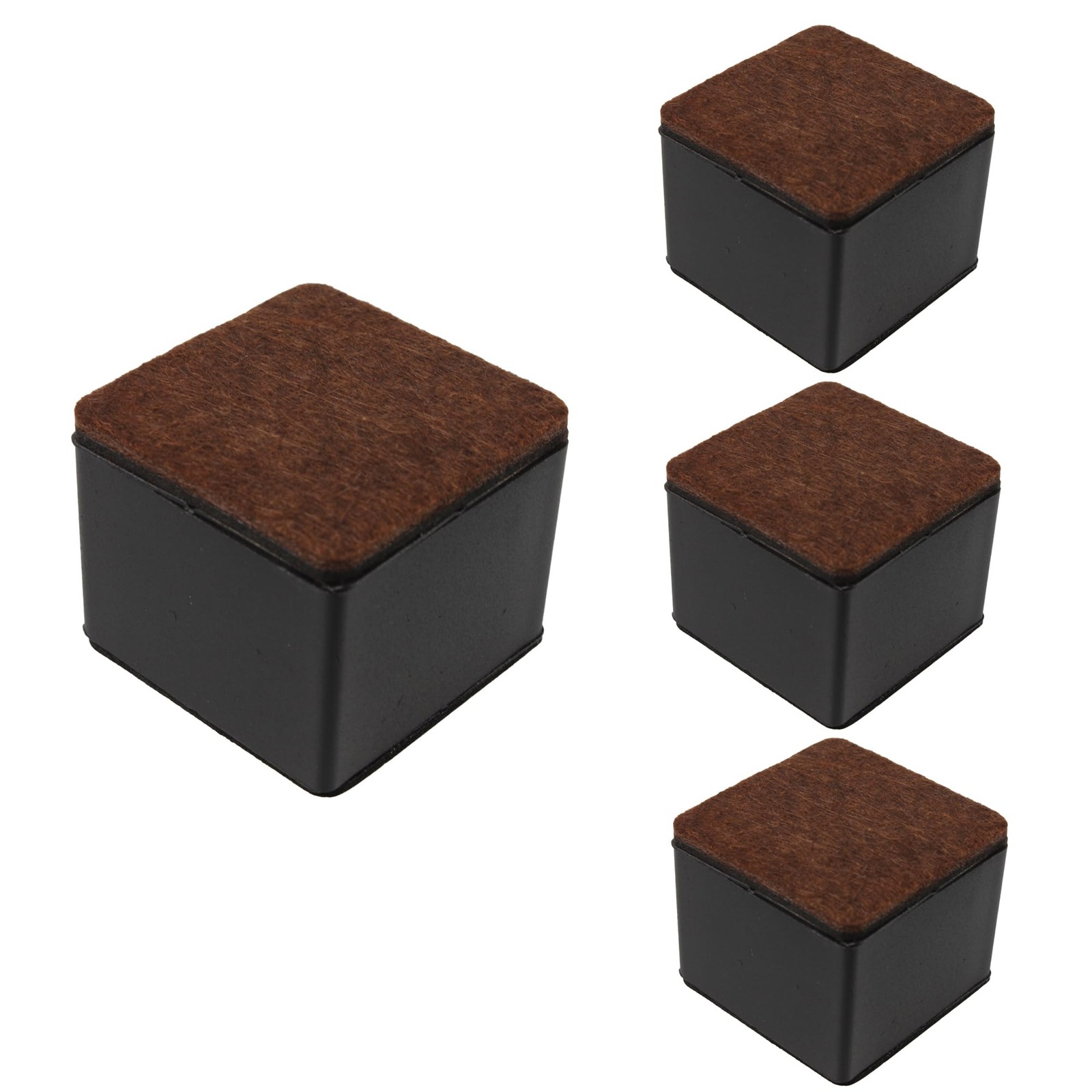 4 PCS 2 Inch Self Adhesive Square Furniture Riser Black Carbon Steel Heavy Duty