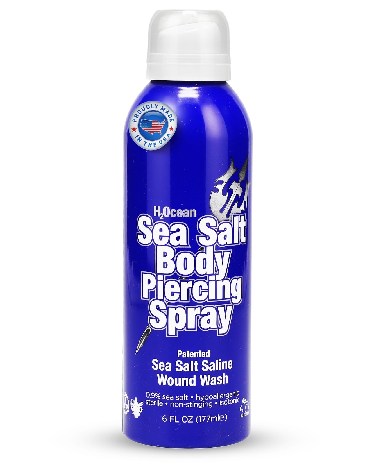 Sea Salt Body Piercing Spray - Saline Piercing Spray for Piercings & Body Mod...
