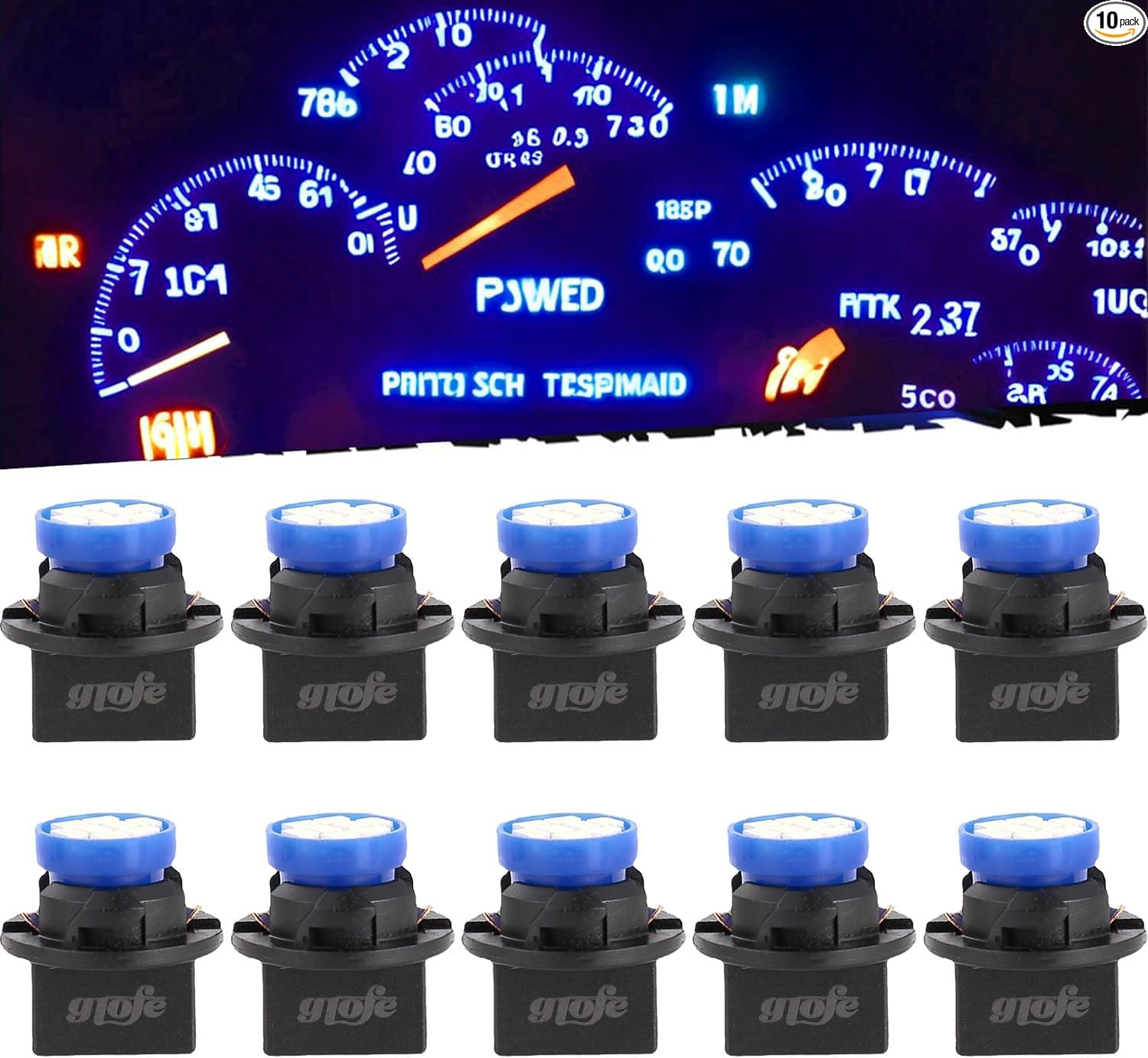 T10 194 168 LED Instrument Panel Gauge Cluster Dashboard Lights Bu Color: Blue