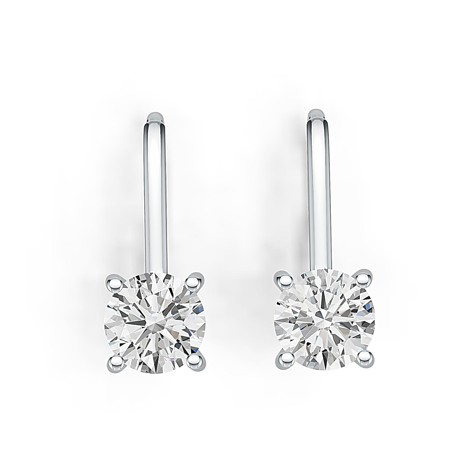 Sterling Silver Semi Mount Earrings Setting Round RD 6x6mm