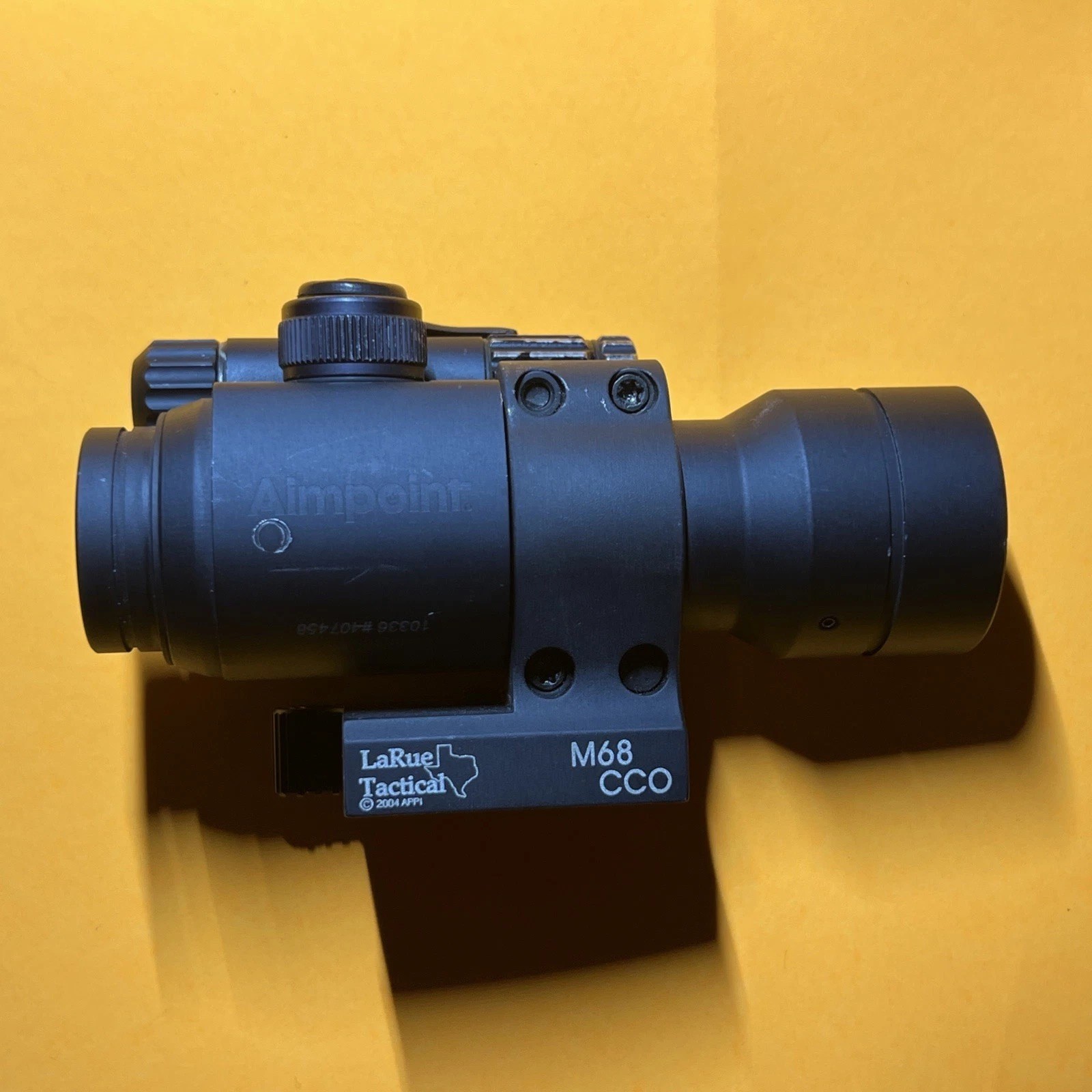 Aimpoint ACO with Aimpoint Flip Up Caps And Larue Cantilever M68 CCO QD Mount