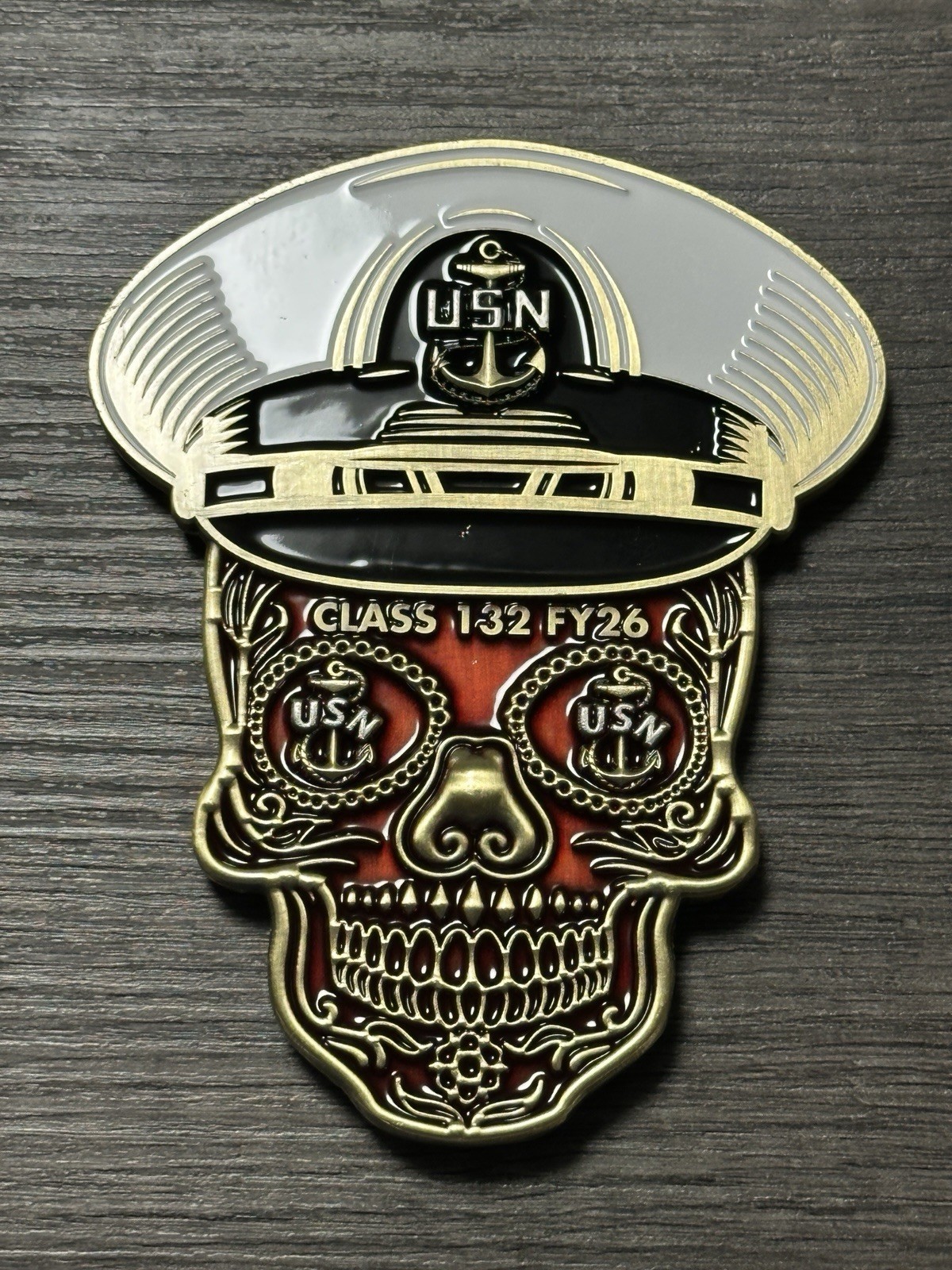 USN Class 132 FY 26 Sugar Skull Heritage Challenge Coin US Navy NEW