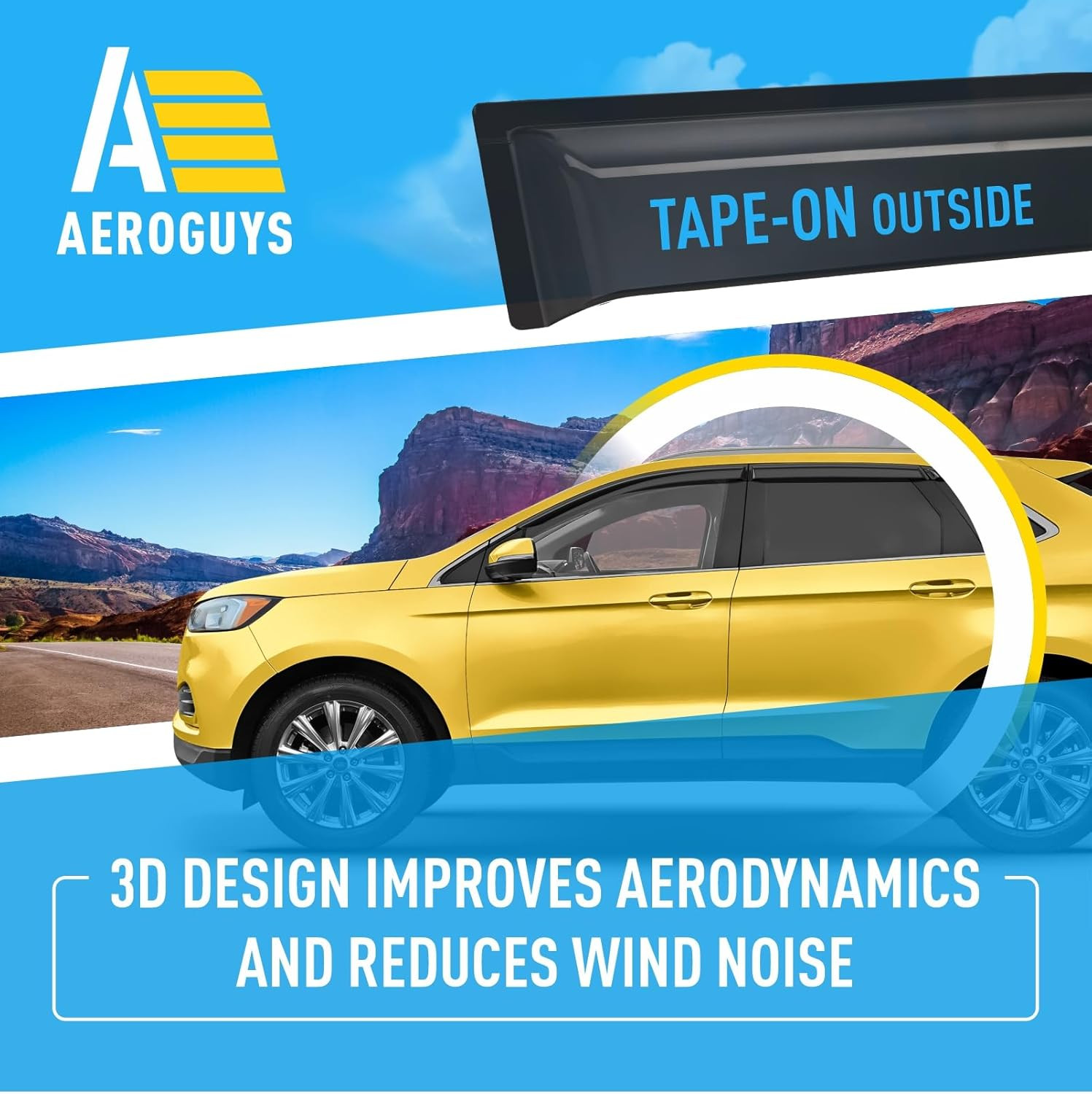Ford Edge 2015-2024 Window Deflectors - 6Pcs Durable Rain Guards