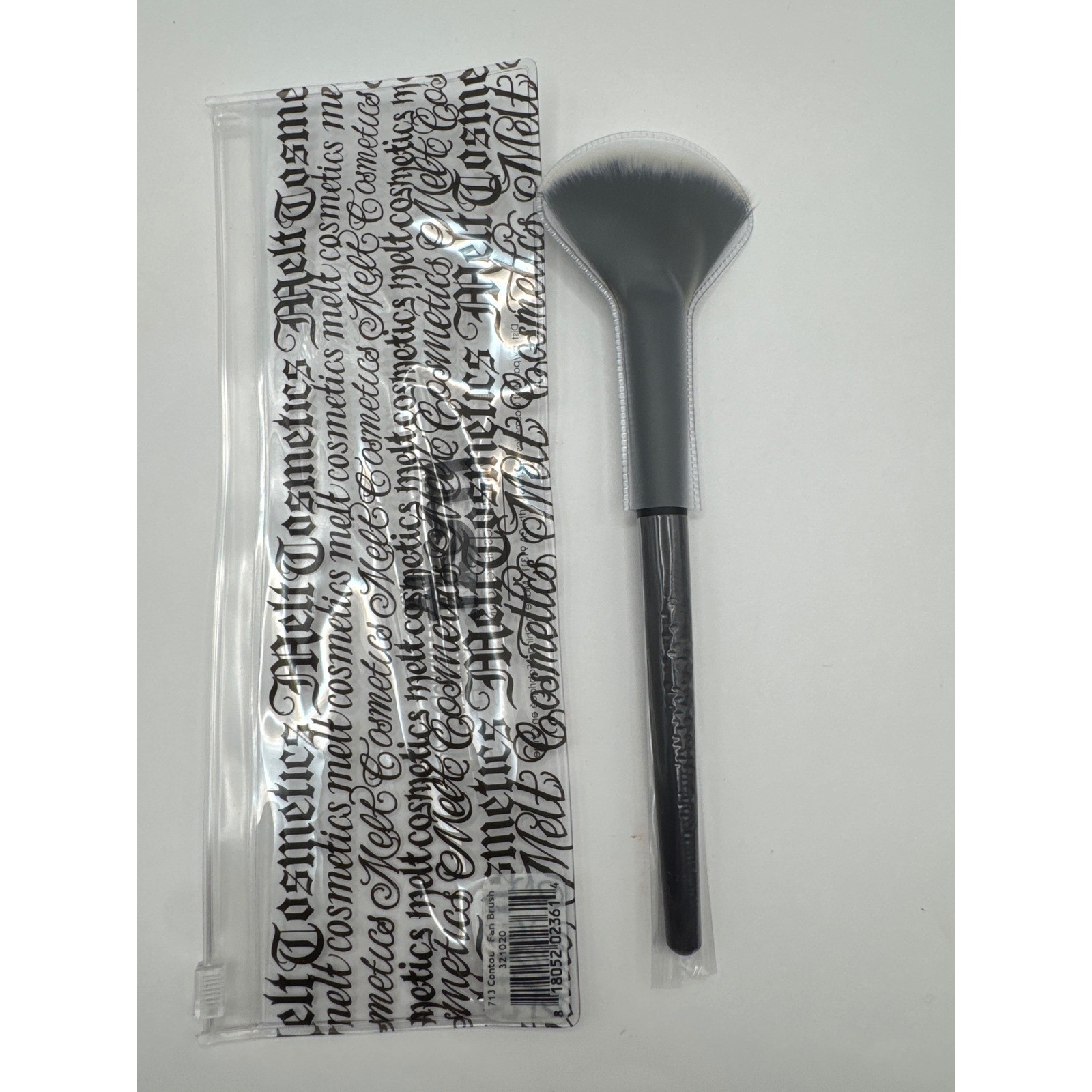 Melt Cosmetics 713 Contour Fan Brush Black Synthetic Bristles with Pouch NEW