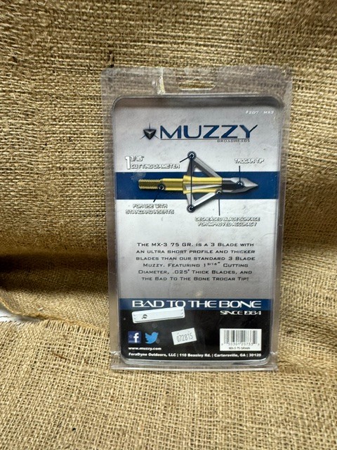 Muzzy Mx-3, 75 Grain, 1.3/16th” Cut Broadhead’s *New