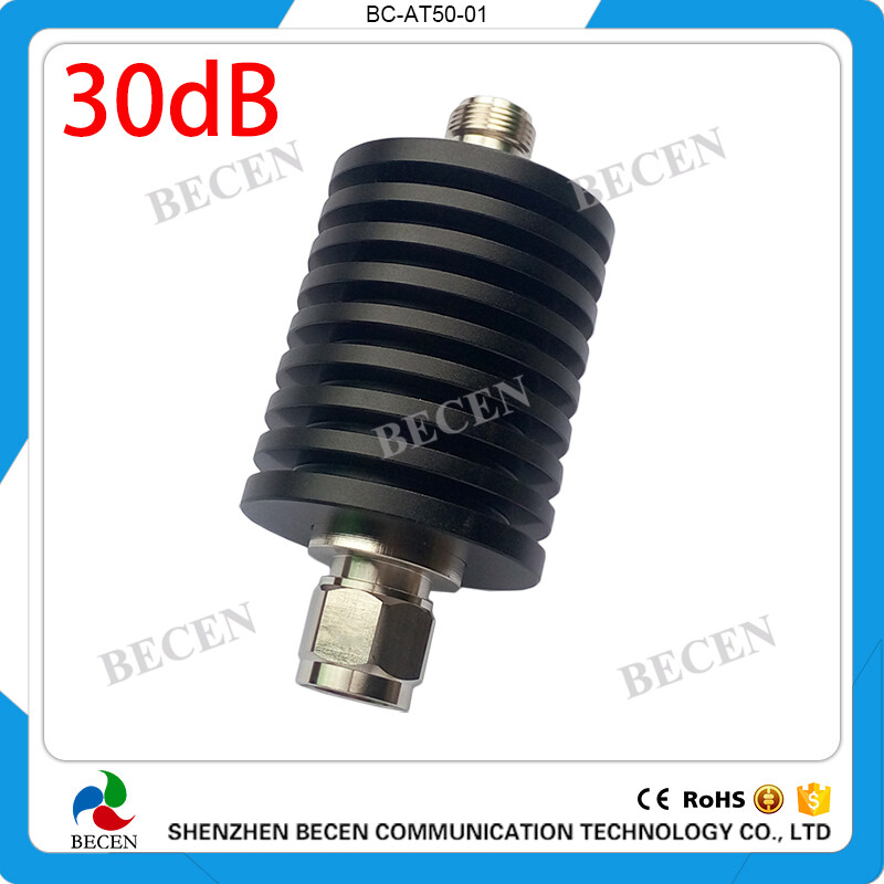 rf Coaxial 50W N 30dB Attenuator Plug male to Jack female 50 Watt DC-3Ghz 50ohm