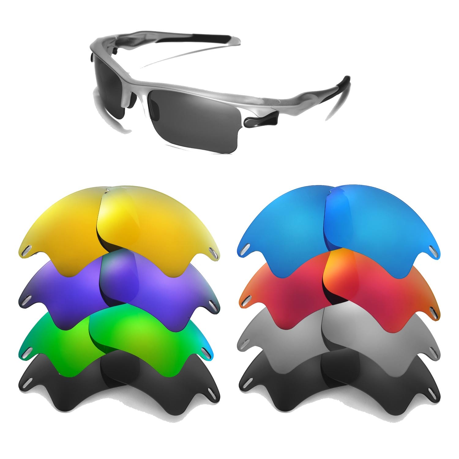 Walleva Replacement Lenses for Oakley Fast Jacket XL OO9156 Series-Multi Options
