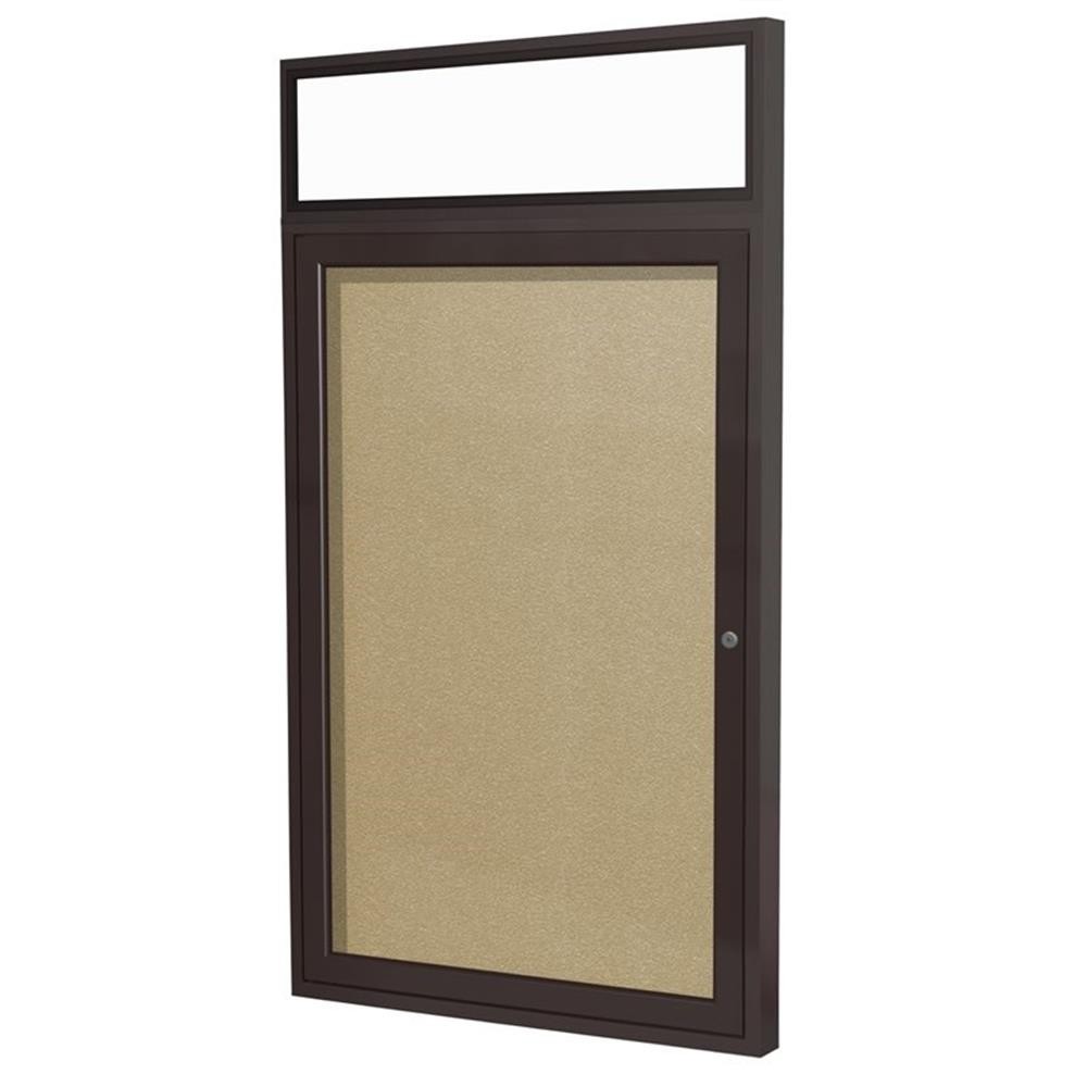 Ghent's Vinyl 36" x 36" 1 Door Enclosed Bulletin Board in Caramel