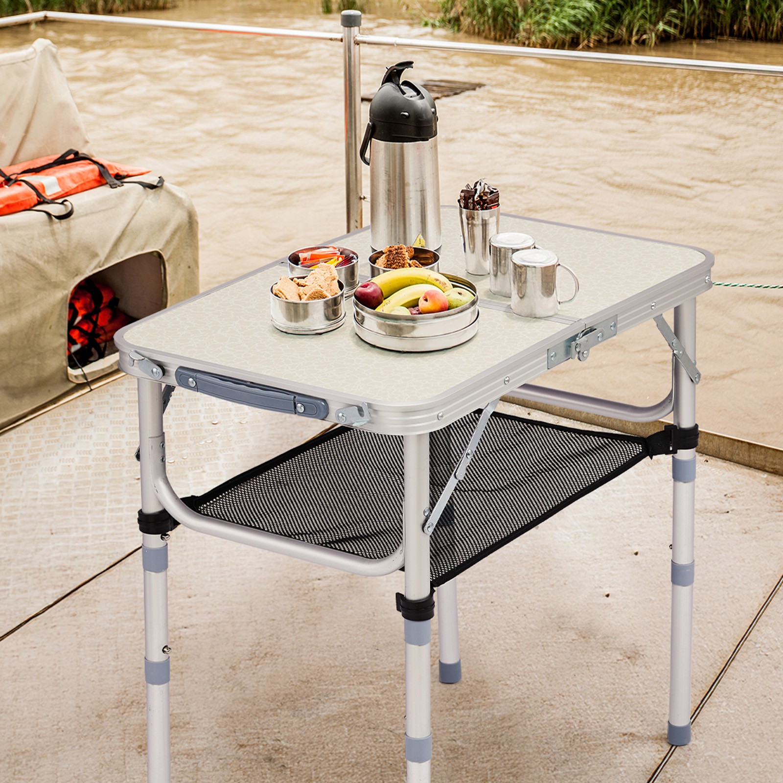 Sale Folding Camping Table, 2ft Portable Pinic Table with 3 Adjustable Height --
