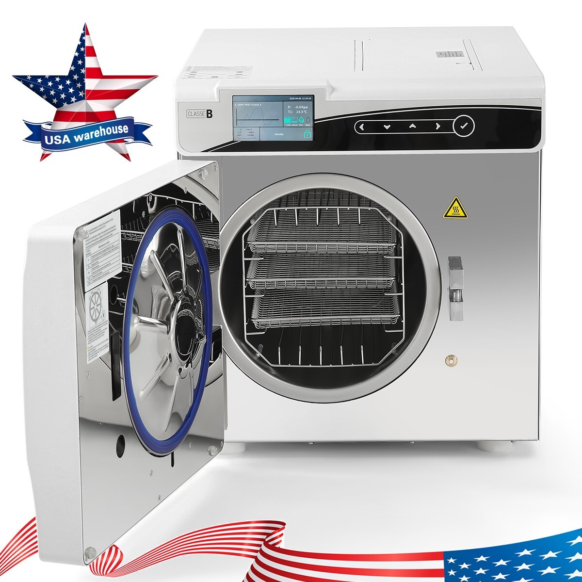 17L Class B Dental Steam Sterilizer Vacuum Sterilization Built-in printer