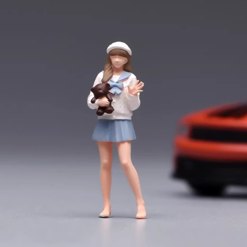 BN 1:64 Painted Figure Model Miniature  Diorama Toy Sand Pretty Girl Lady Cute