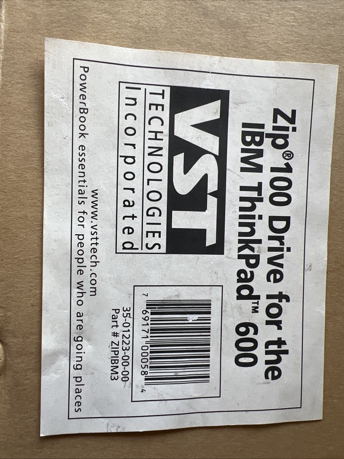 VST Technologies ZIPIBM3, Zip 100 Drive for the IBM ThinkPad 600 (AI)